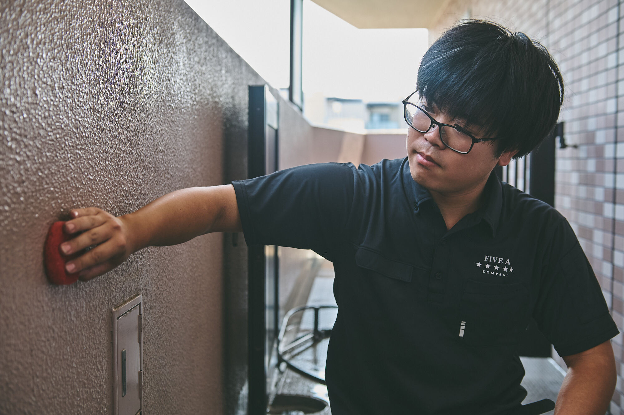 壁面清掃風景 壁面清掃風景